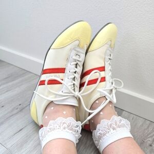 Prada | vintage Y2K white orange retro tennis prep sneakers | WMS 8.5